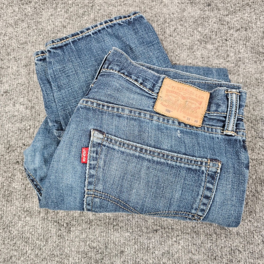 Levi's 508 Mens Regular Taper Fit Jeans Medium Wash Blue 33x30 (Actual 33x29)